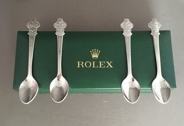 Colecção de 4 colheres de chá Rolex Bucherer.
