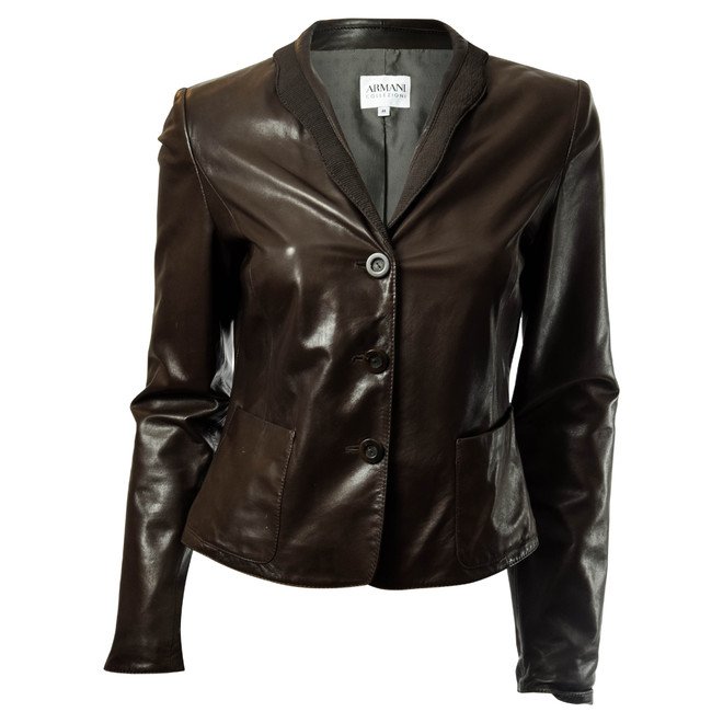 armani women's leather jacket
