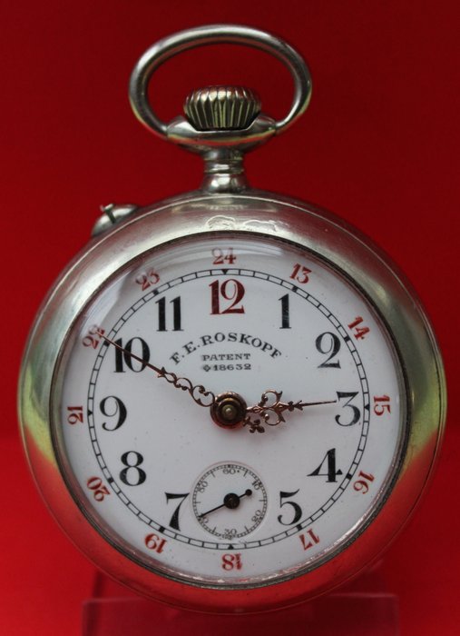 Fritz Eduard Roskopf pocket watch - patent 18632 - circa 1920
