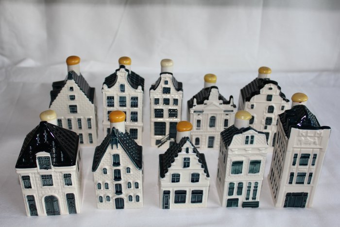 10 KLM Delft Blue Business class miniature houses (Bols)