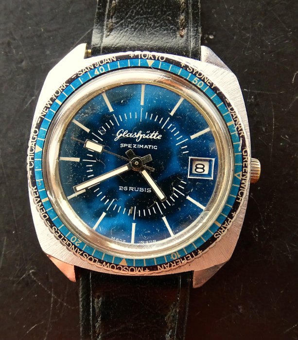 Glashütte GUB Spezimatic men's wristwatch - GDR 1977 
