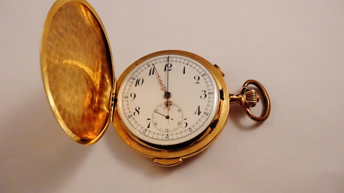 Volta - Orologio da taschino cronografo con ripetizione e rintocchi - Anno: 1893-1900