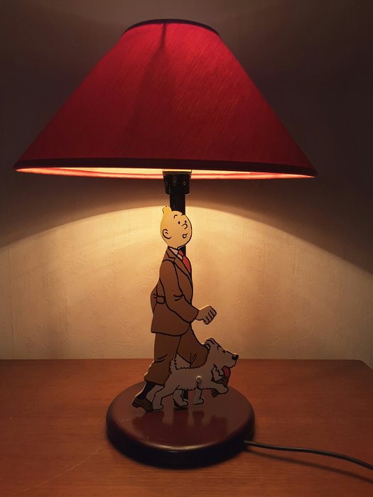 Hergé - Houten Bedlamp Trousselier - Tintin et Milou - (jaren '80)