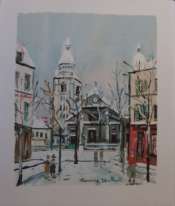 Preview of the first image of Maurice Utrillo (1883-1955) - L'Eglise Saint Pierre de Montmartre en hiver.