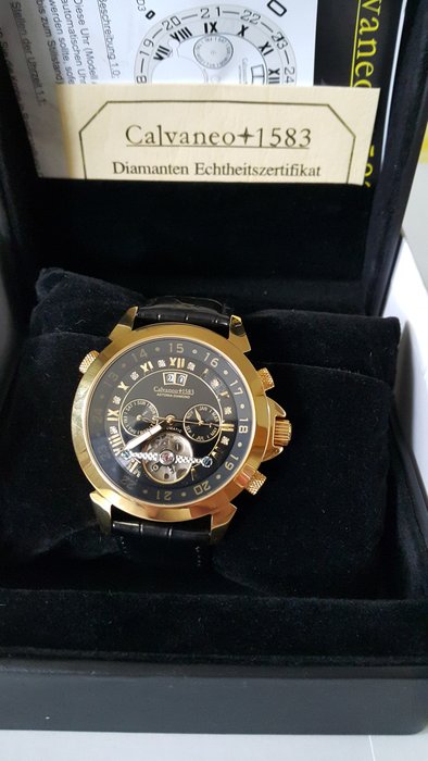Reloj de pulsera Calvaneo 1583 –   Astonia Gold Diamond, para hombre. Sin estrenar.  