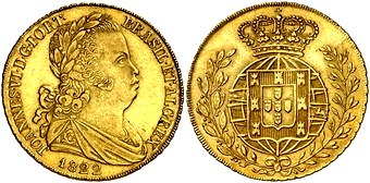 Portugal – Joao VI – 6400 Reis gold coin, 1822, Lisbon mint – Very scarce