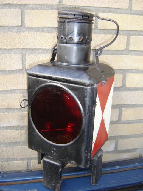 Vintage Red Metal Kerosene Railroad Lantern
