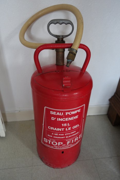 Old fire equipment - bucket pump, year 1950/1960, origin: France