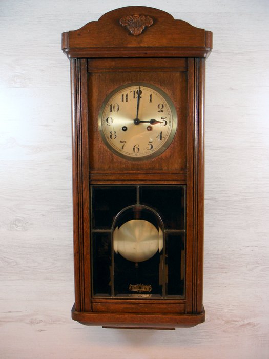 FMS Box regulator Ding Dong clock– Friedrich Mauthe Schwenningen W. Germany – Early 20th century
