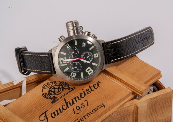  Tauchmeister 1937 T0074 – Militär-/Taucher-Armbanduhr mit Chronographfunktion – im deutschen U-Boot-Stil aus dem 2. Weltkrieg