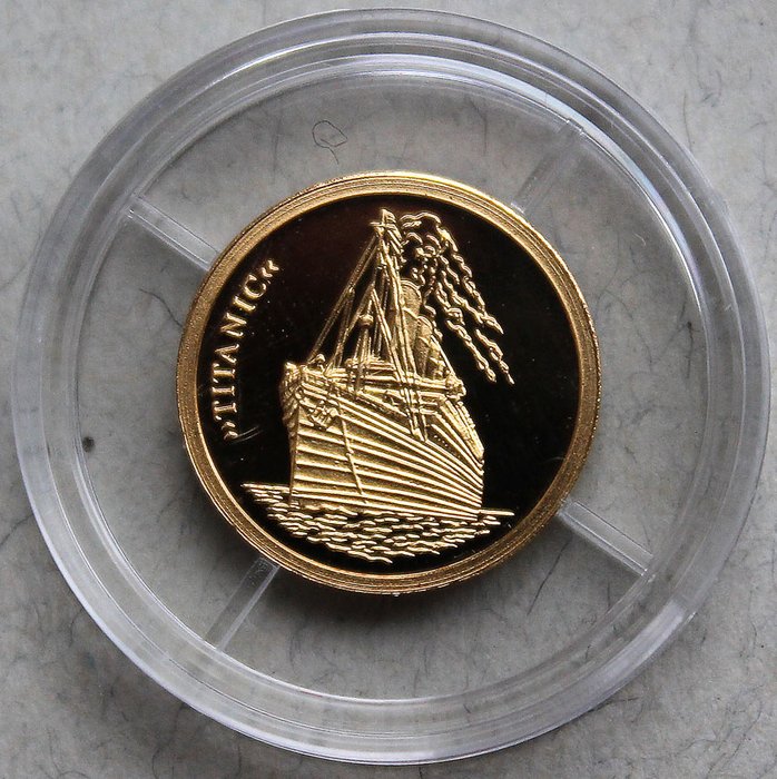 World - medallion, treasures in gold 2008  Titanic 