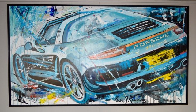 Porsche 911 Targa S - original Gemälde von Eric Jan Kremer - signiert - gerahmt - 200 x 110 cm




