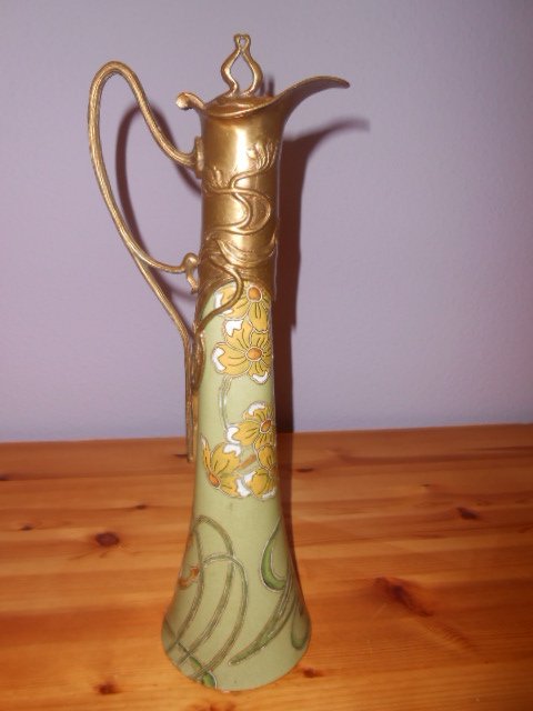 Large Jugendstil style porcelain decanter by JBT 1906