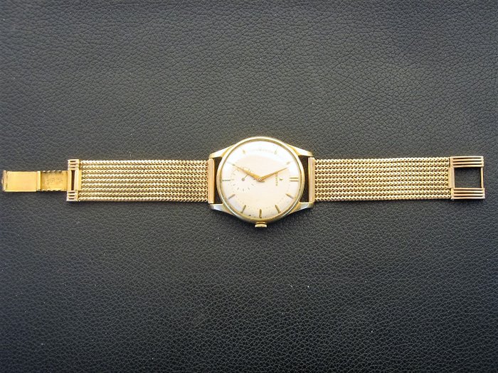 Zenith Stellina watch in 18 kt gold with gold strap, from the 1960s