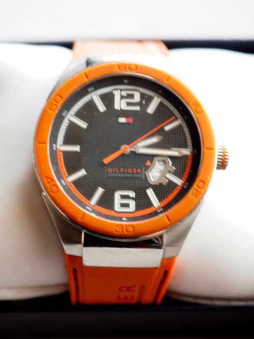 tommy hilfiger orange watch