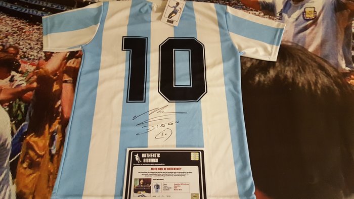 Argentina WC 1986 signed Shirt Diego Armando Maradona + COA (Authentic Signings).