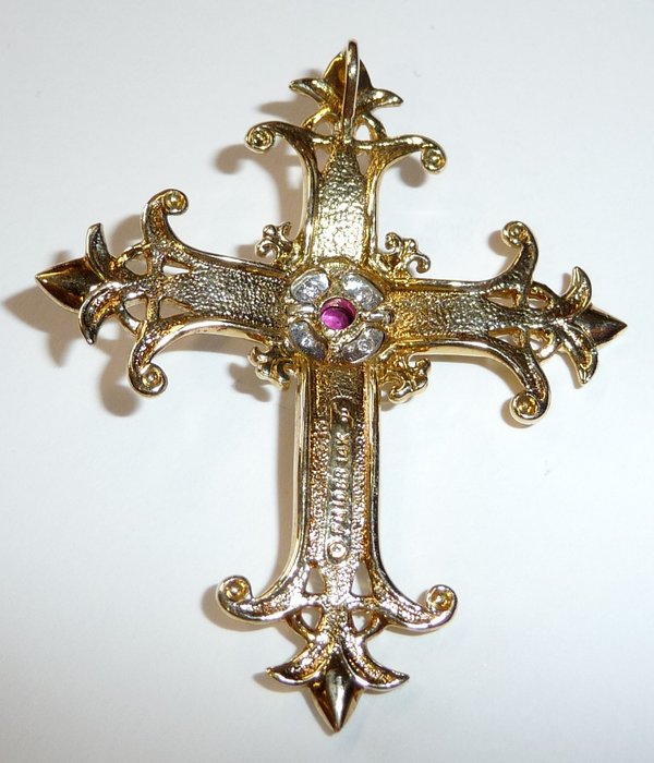 The imperial ruby cross from Faberge (Franklin Mint), gold with ruby ...