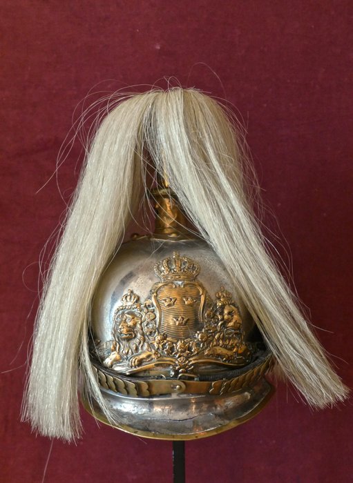 Zeldzaam pickelhaube Zweedse Garde helm te paard M.1879
