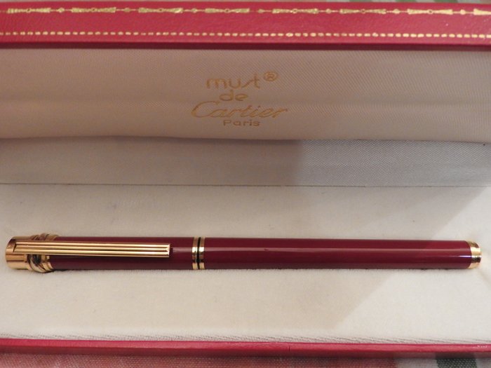 Cartier Pen - red lacquer - gold - Catawiki