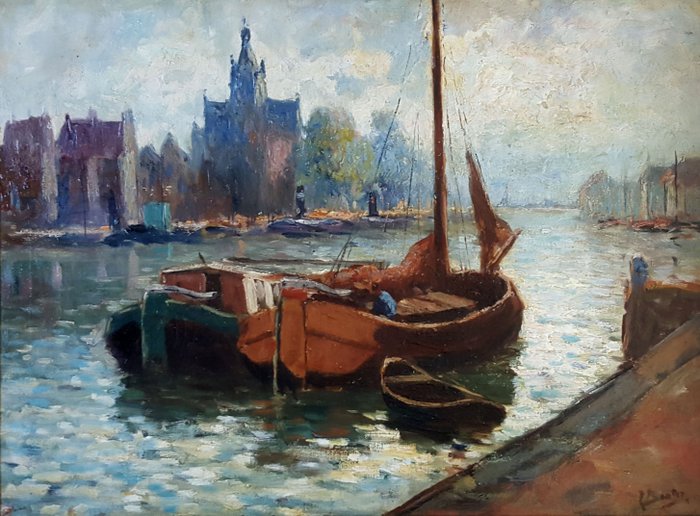 Pieter Adrianus Bouter (1887-1968) - City harbor 
