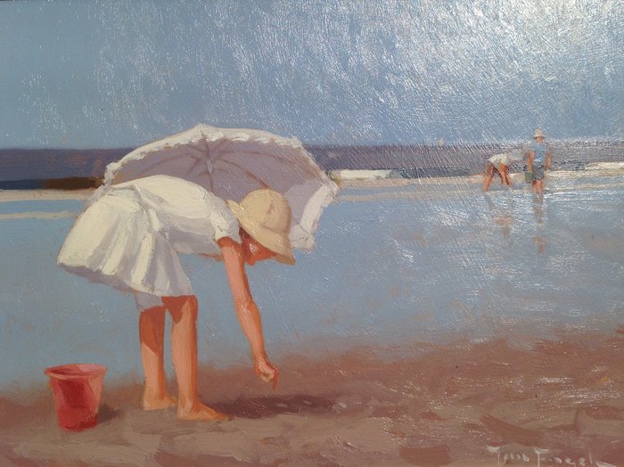 Jan Engel (20th Century) - Beach View