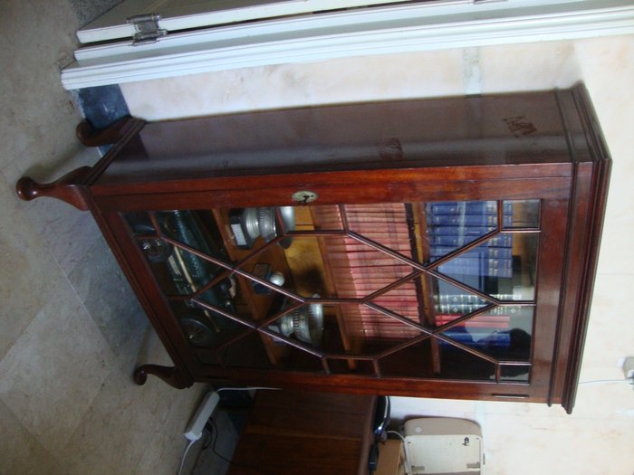 A Georgian Style Mahogany Display Cabinet With One Door England