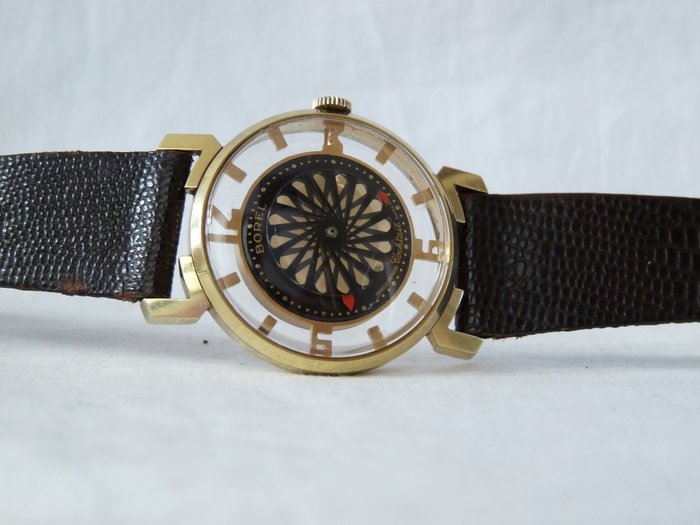 Ernst Borel Cocktail-Uhr – Armbanduhr mit Kaleidoskop-Zifferblatt – 1960er/70er