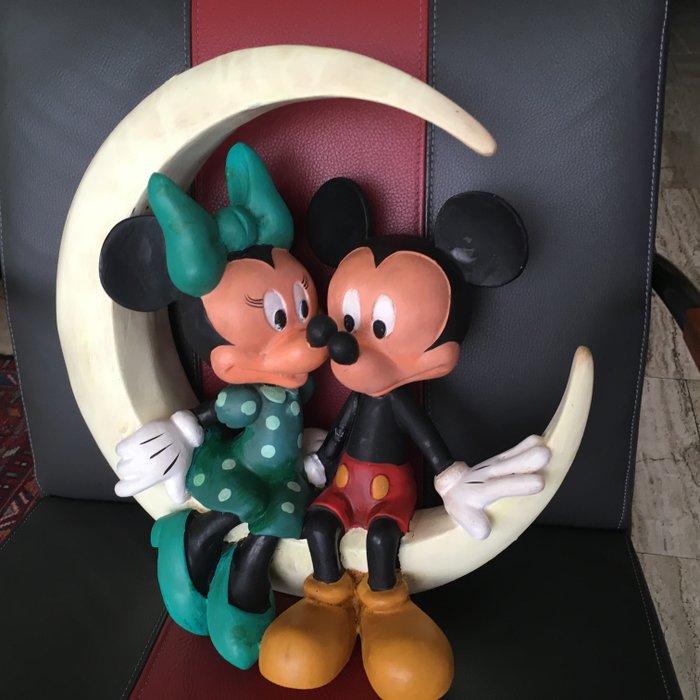 Disney - Mickey and Minnie Mouse sitting on the moon