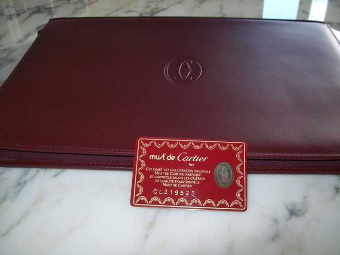 cartier leather folder