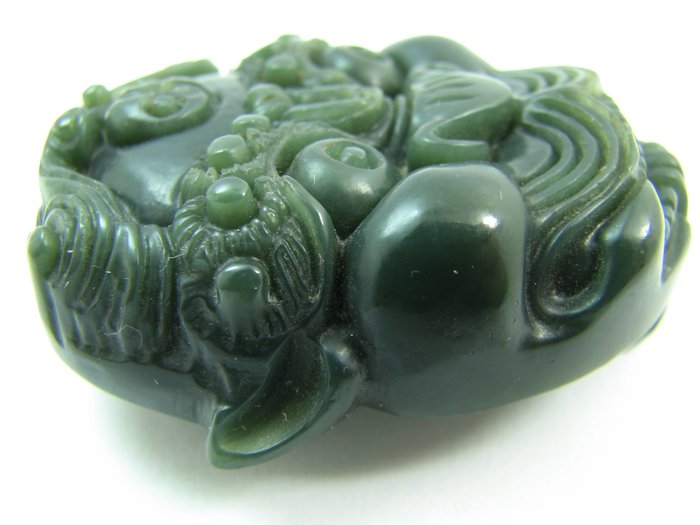 A jadeite jade amulet or belt decoration - China - late 20th century ...