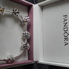 Bracciale Pandora con ciondoli in argento/oro. In - Catawiki