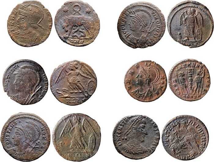 IMPACTO COLECCIONABLES Collezione Monete ANTICHITA 6 Monete in Bronzo La Caduta dellImpero Roman 