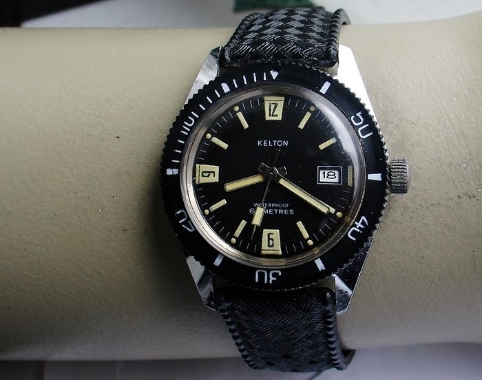 Męski zegarek do nurkowania Kelton z lat 70. XX wieku