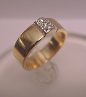 Betere Brede gouden ring met 19 diamanten in strakke witgouden - Catawiki LU-65
