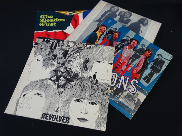 FOUR album Beatles lot: Revolver, Beatles Sessions, Hahst az Sohn and The Beatles First (2 LP) 