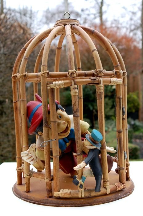 Cage with Pinocchio - wood 

