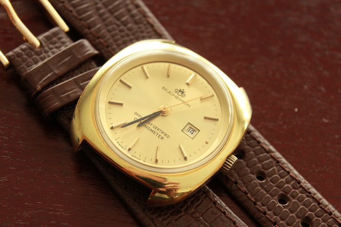 Reloj clásico automático Bucherer. Cronómetro oficial certificado, década de 1970