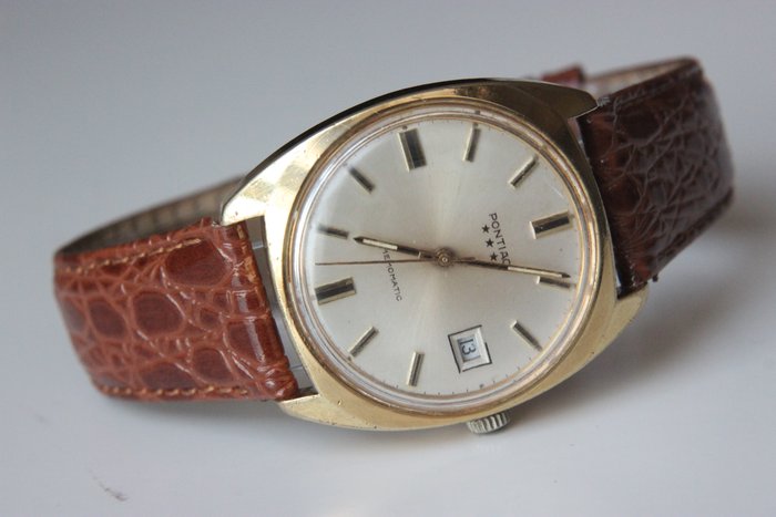 Zegarek męski w stylu vintage Pontiac Memomatic Automatic z lat 60. XX w.