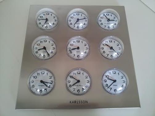 Karlsson world clock with 9 time zones