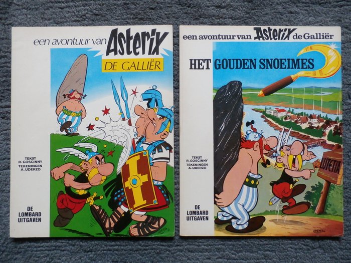 Asterix 1 + 2 - De Galliër + Het gouden snoeimes - 2x sc - 1e Belgische druk - (1967)