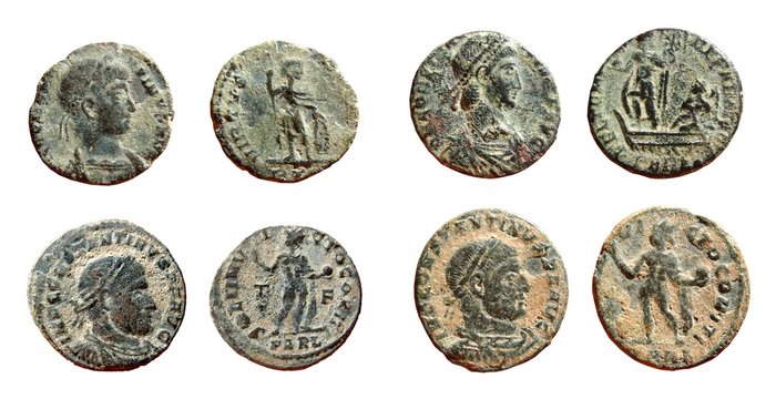 Roman Empire - 8 roman bronze coins lot minted in the - Catawiki