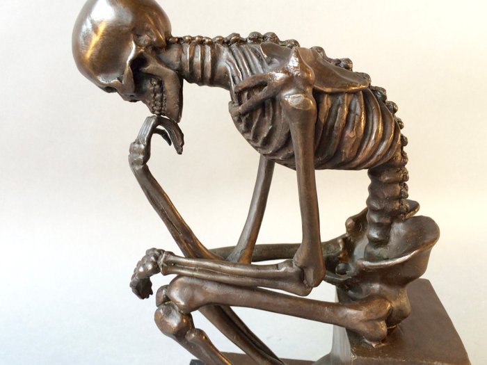 Bronzen beeld De Denker van Rodin als skelet  Catawiki