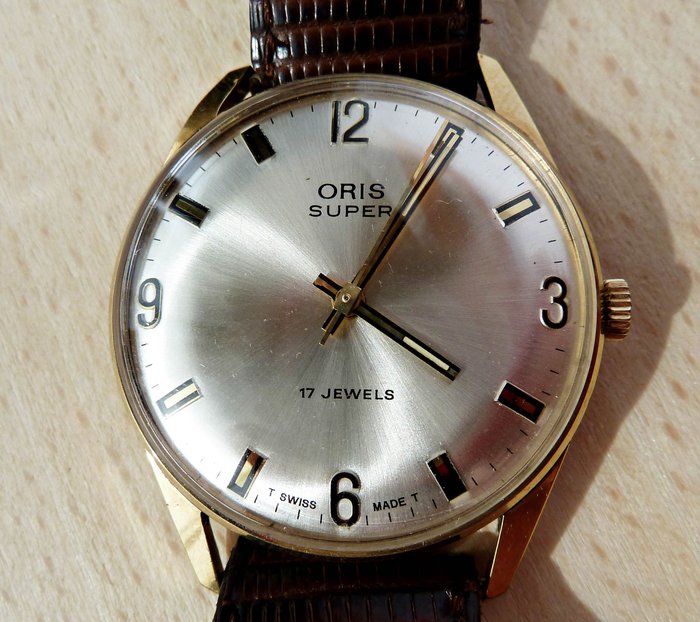 Reloj de pulsera clásico para hombre, de Oris Super. Década de 1960.