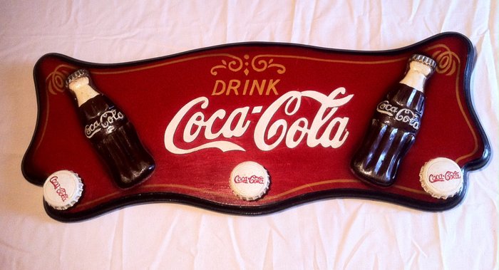 Appendiabiti Coca-Cola in legno