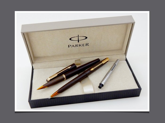 Parker 50 Falcon Matte Brown & Gold Ballpoint Pen New In Box Made In Usa 
