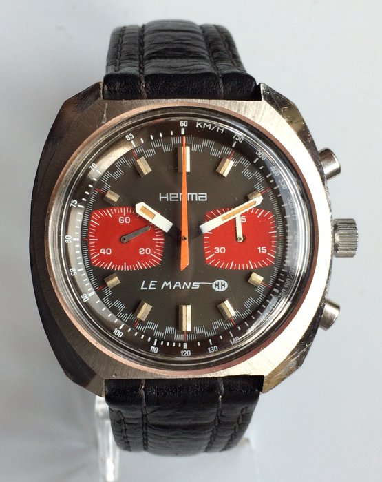 HERMA Chronograph Le Mans – Men's wristwatch – approx. 1969 - Catawiki