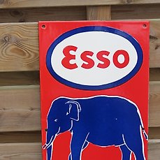 Porcelain Esso Elephant Kerosene Enamel Metal Sign Size 24" x 12" Inches 