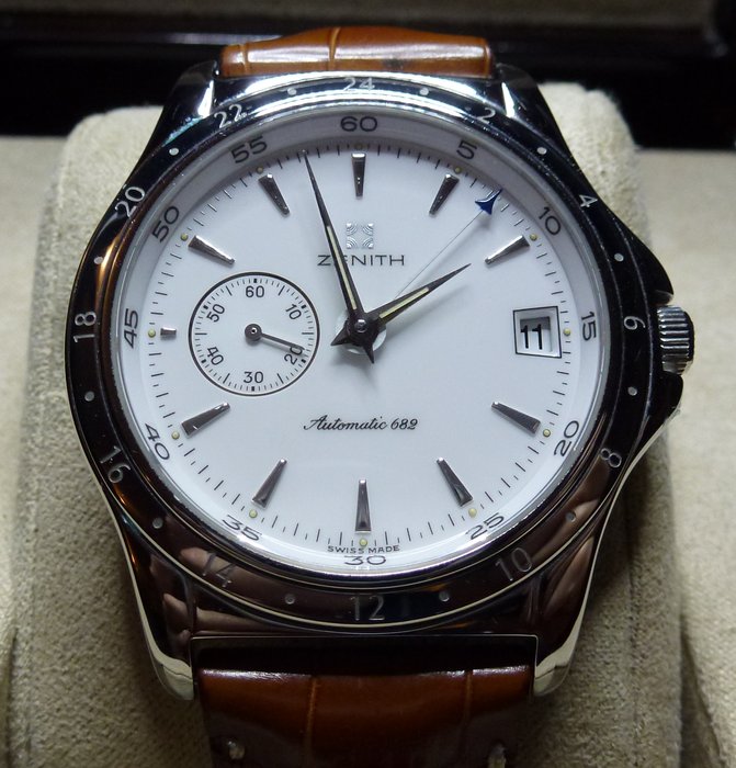 ZENITH ELITE DUAL TIME AUTOMATIC 682 men's wristwatch 2011 
