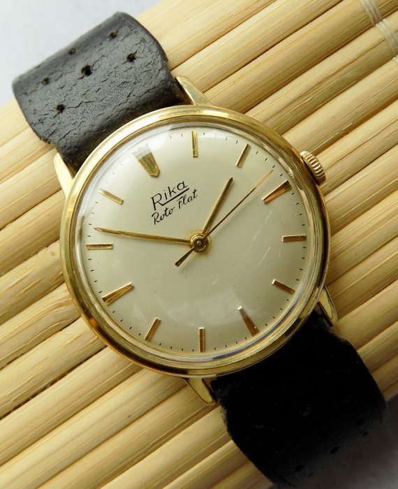 Rika Roto flat automatic -- 1950s mens' wristwatch -- rare collectors' item