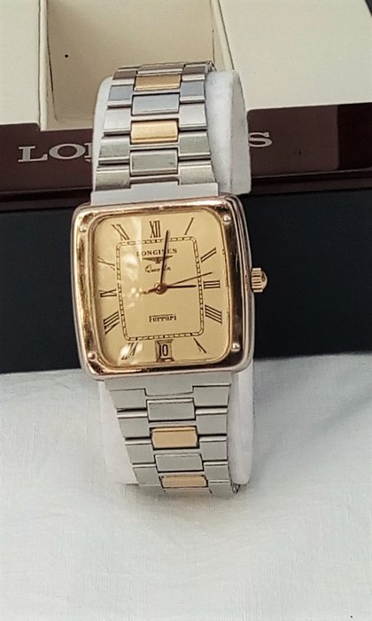 Big Longines Ferrari men's gold coated watch / stainless steel two tone ...